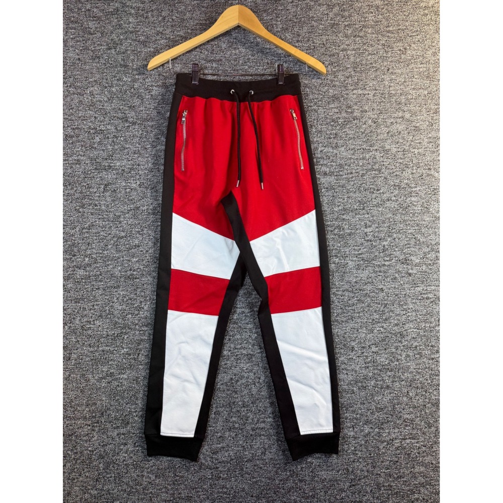 INC International Concepts Mens Red White Black Colorblock Jogger Pants XS